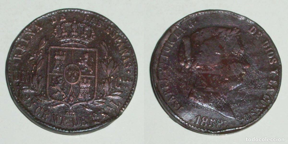 Monedas de Espa&ntilde;a: 25 Ctmos. de Real 1858 Segovia