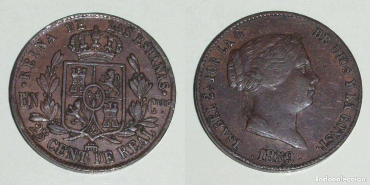 Monedas de Espa&ntilde;a: 25 Ctmos. de Real 1859 Segovia