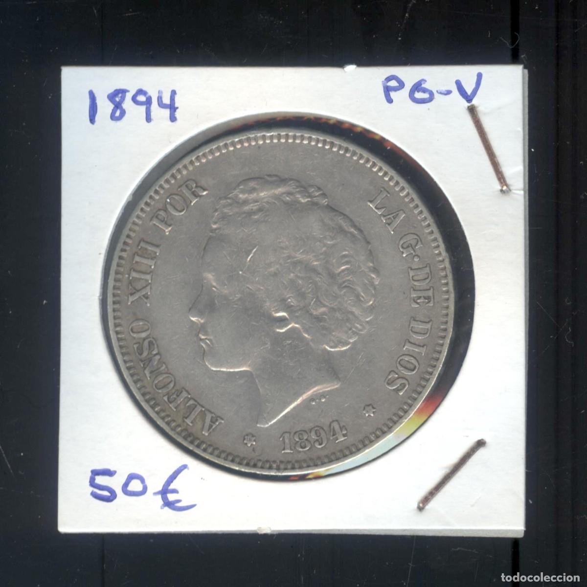 Monedas de Espa&ntilde;a: NUMULITE F0201 Moneda 1894 Espa&ntilde;a Alfonso XIII 5 pesetas