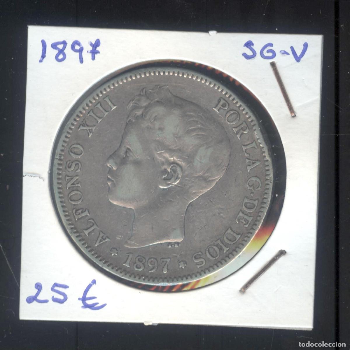 Monedas de Espa&ntilde;a: NUMULITE F0319 Moneda Espa&ntilde;a 1897 Alfonso XIII 5 pesetas