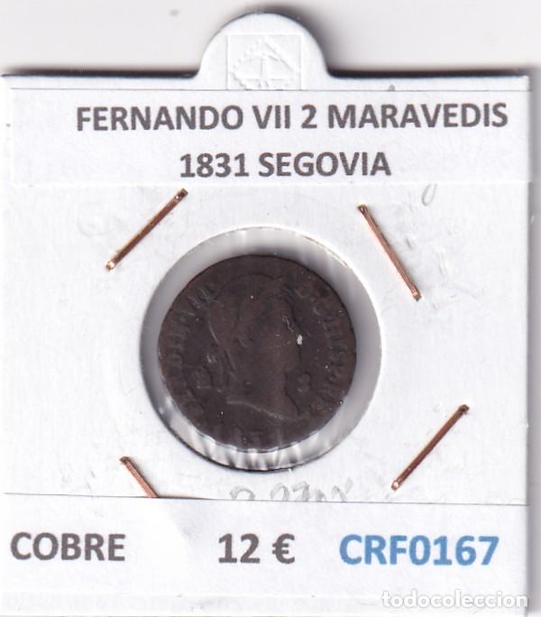 Monedas de Espa&ntilde;a: CRF0167 MONEDA ESPA&Ntilde;A FERNANDO VII 2 MARAVEDIS 1831 SEGOVIA COBRE