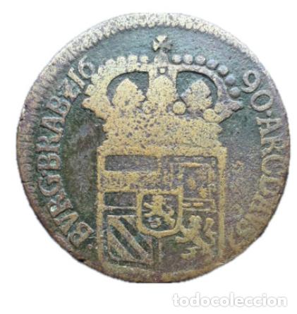 Monedas de Espa&ntilde;a: Carlos II (1665-1700). 1 liard. 1690. Brujas.