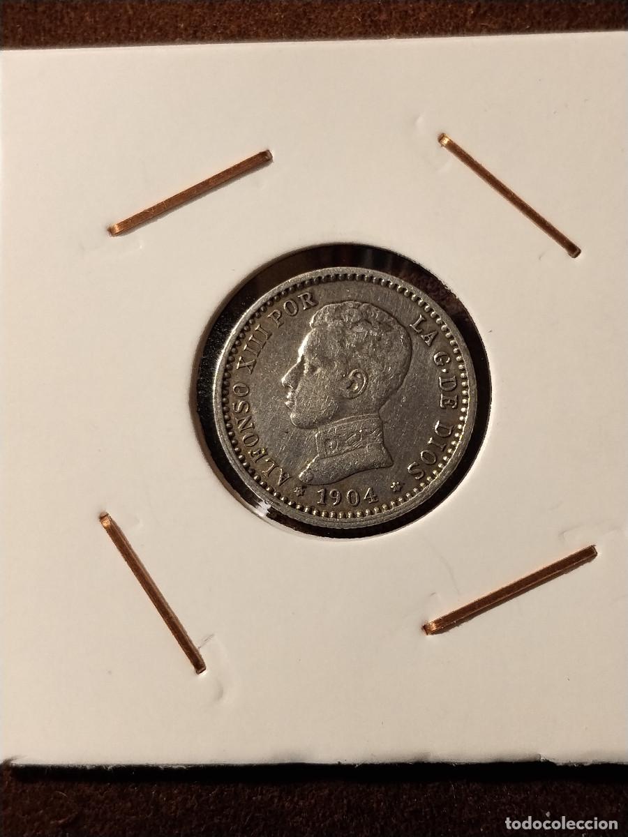 Moedas de Espanha: 50 C&eacute;ntimos 1904 &ndash; Alfonso XIII &ndash; Plata .835 &ndash; Estrellas 0&ndash;4 &ndash; Excelente conservaci&oacute;n