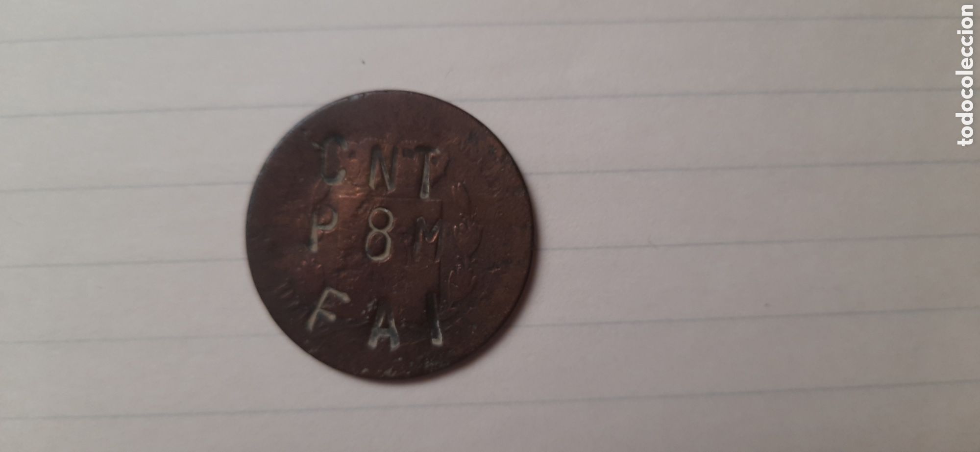 Monedas de Espa&ntilde;a: Moneda resello CNT P8M FAI