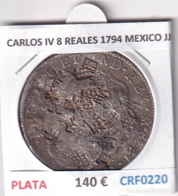 Monedas de Espa&ntilde;a: CRF0220 MONEDA ESPA&Ntilde;A CARLOS IV 8 REALES 1794 MEXICO RESELLOS CHINO PLATA
