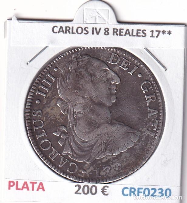 Monedas de Espa&ntilde;a: CRF0230 MONEDA ESPA&Ntilde;A CARLOS IV 8 REALES 17** MEXICO BUSTO CARLOS III PLATA