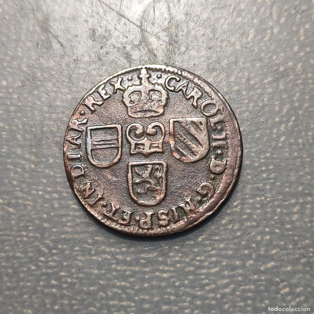 Monedas de Espa&ntilde;a: IMPERIO ESPA&Ntilde;OL PAISES BAJOS BRUJAS CARLOS II 1 LIARD 1693 MBC