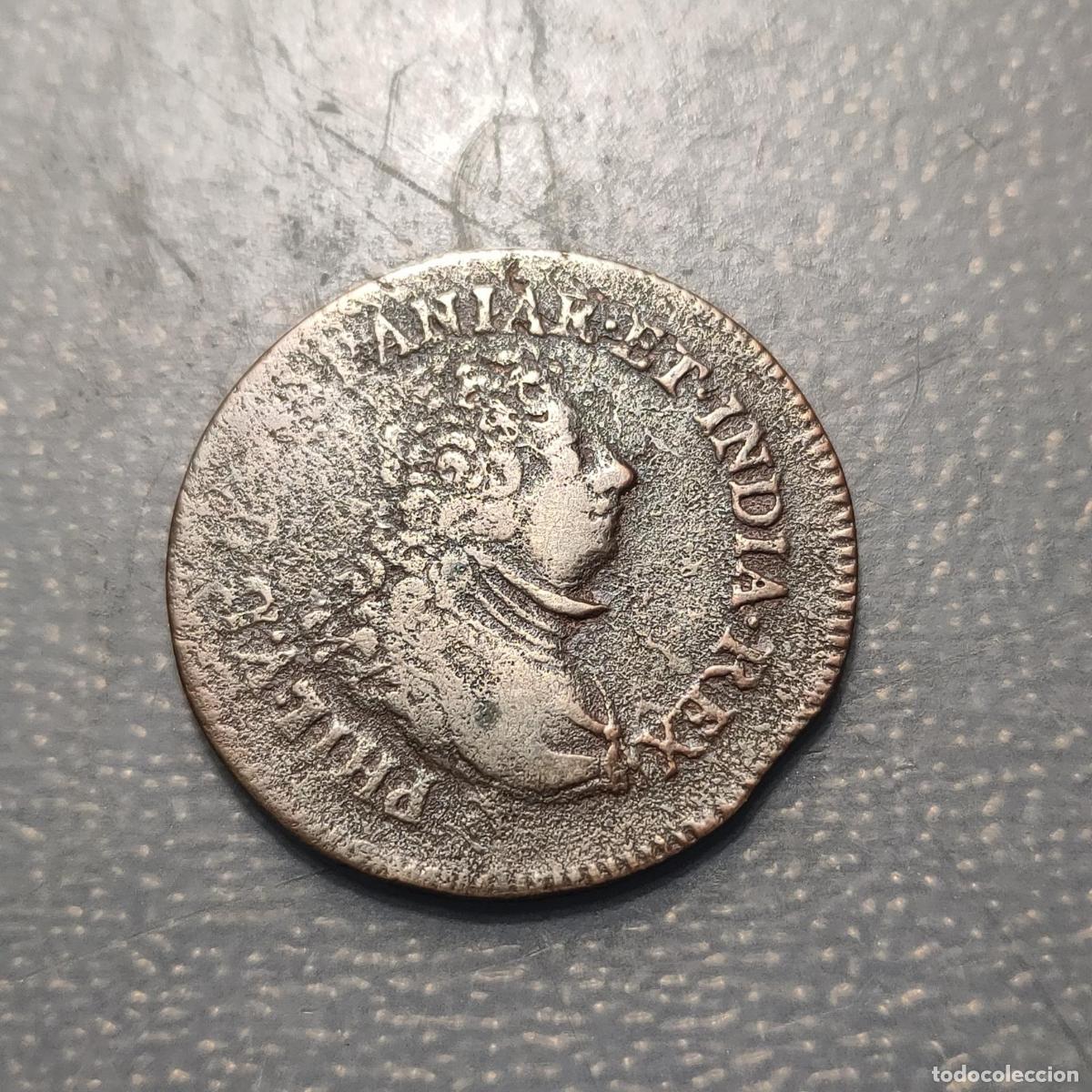 Monedas de Espa&ntilde;a: IMPERIO ESPA&Ntilde;OL PAISES BAJOS NAMUR FELIPE V 2 LIARDS 1709 MBC-