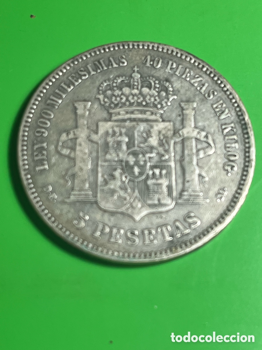 Monedas de Espa&ntilde;a: 5 pesetas de plata 1875