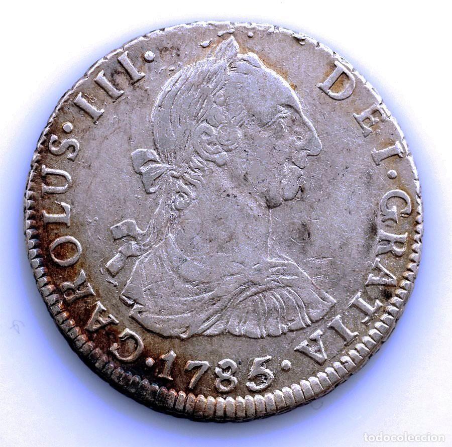 Monedas de Espa&ntilde;a: SC. Spain-Carlos III. 2 reales 1785/4 PR. Potos&iacute;. MBC+/VF+ Plata 6,7 g. Escasa
