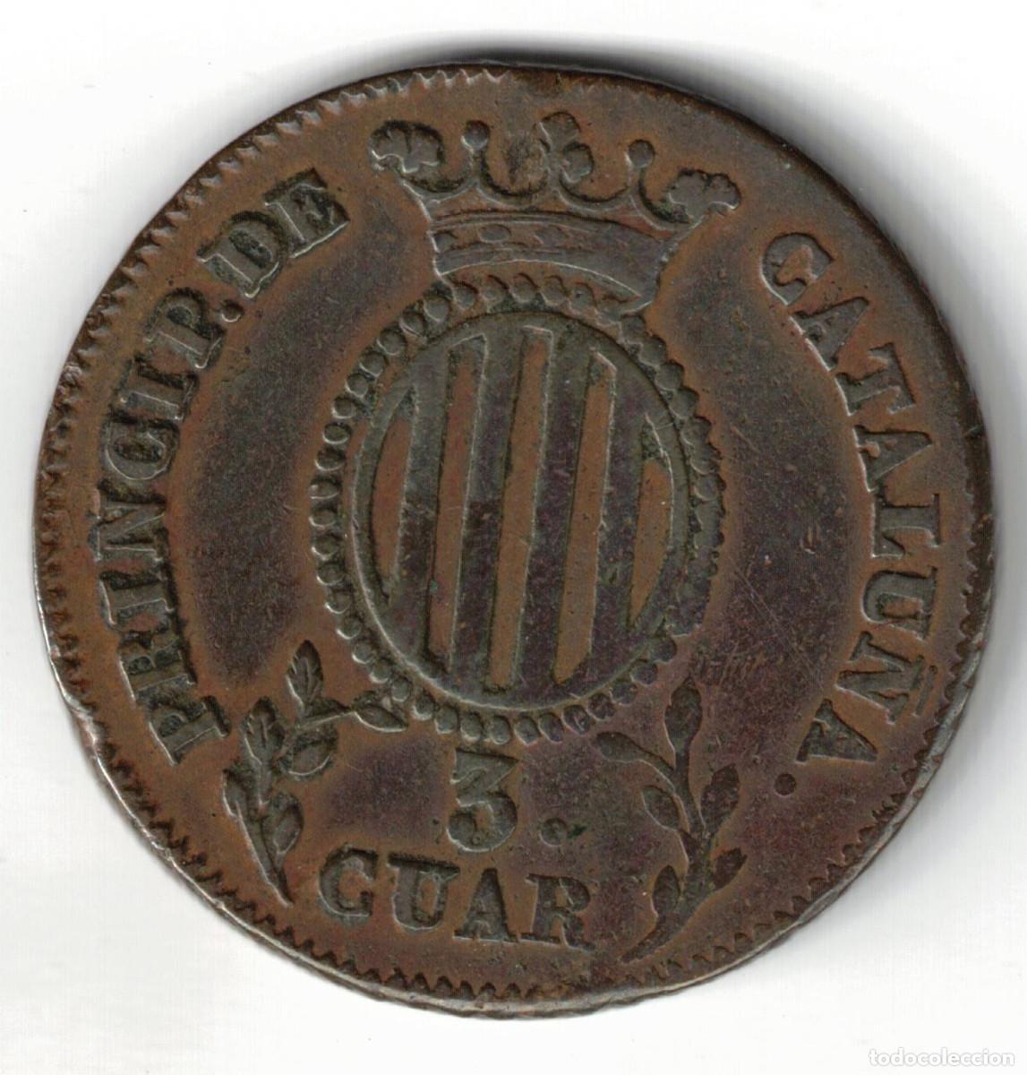 M&uuml;nzen von Spanien: ESPA&Ntilde;A MONEDA - 3 CUARTOS ISABEL II 1837 BARCELONA