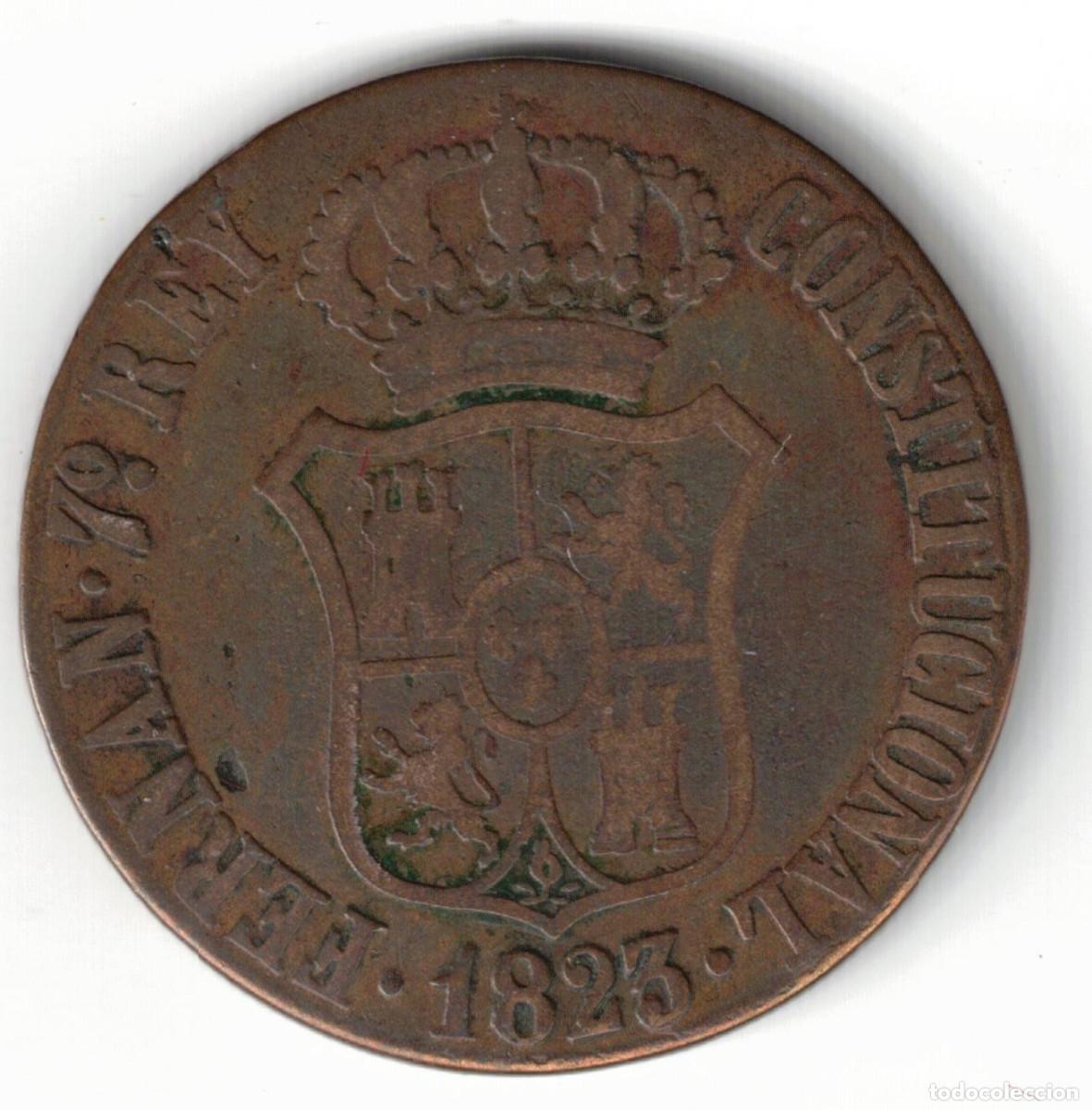 Monedas de Espa&ntilde;a: ESPA&Ntilde;A MONEDA - 3 CUARTOS FERNANDO VII 1823 BARCELONA