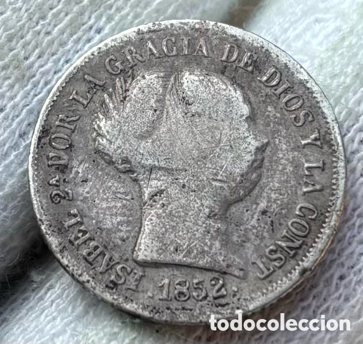 Moedas de Espanha: Moneda PLATA 2 Reales 1852 Sevilla. ISABEL II