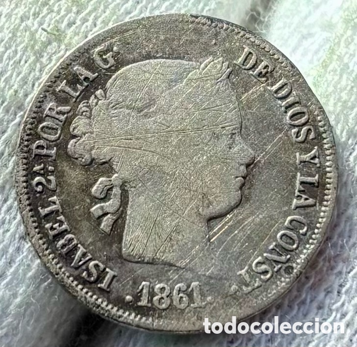Monedas de Espa&ntilde;a: Moneda PLATA 2 Reales 1861 Sevilla. ISABEL II