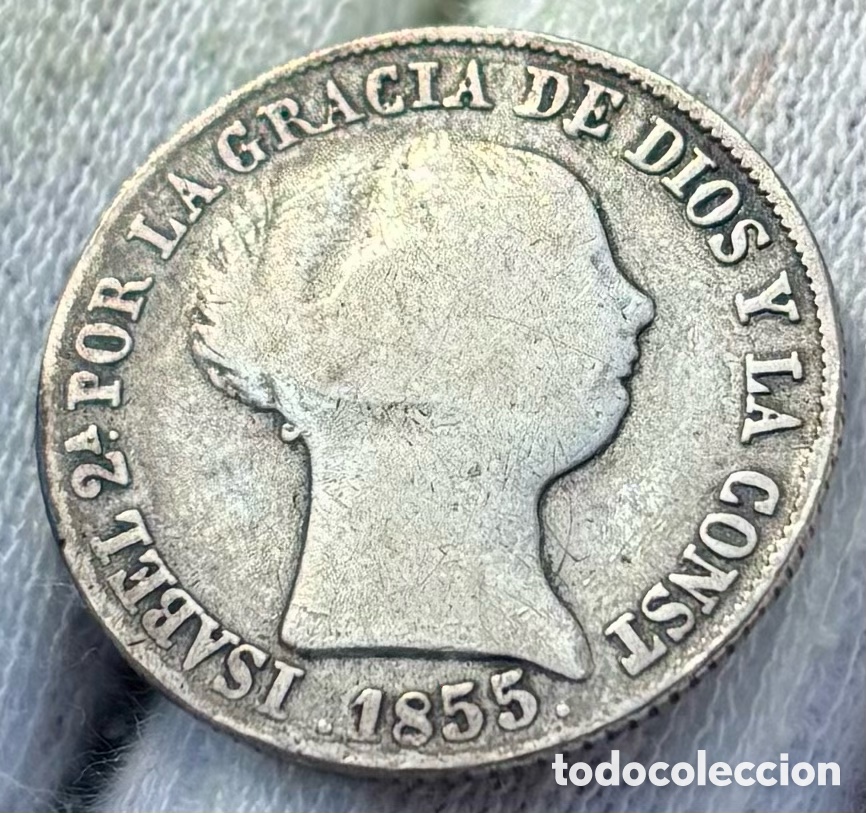 Monedas de Espa&ntilde;a: Moneda PLATA 4 Reales 1855 Sevilla. ISABEL II