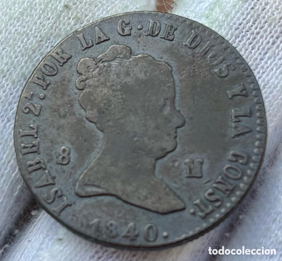 Monedas de Espa&ntilde;a: Moneda 8 Maravedis 1840 Jubia. ISABEL II