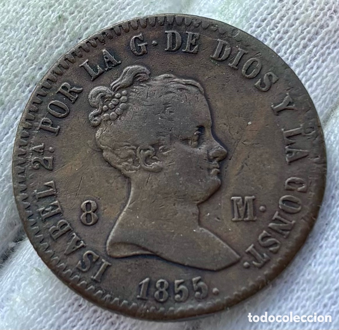 Monedas de Espa&ntilde;a: Moneda 8 Maravedis 1855 Barcelona . ISABEL II