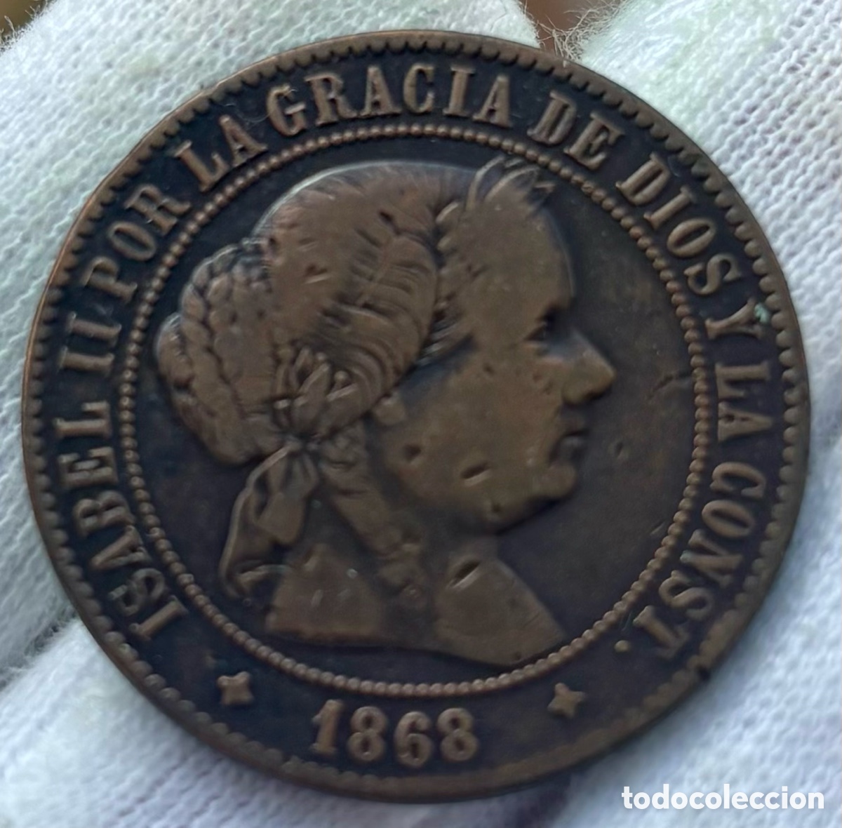 Monedas de Espa&ntilde;a: Moneda 5 Centimos Escudo 1868 Jubia. ISABEL II