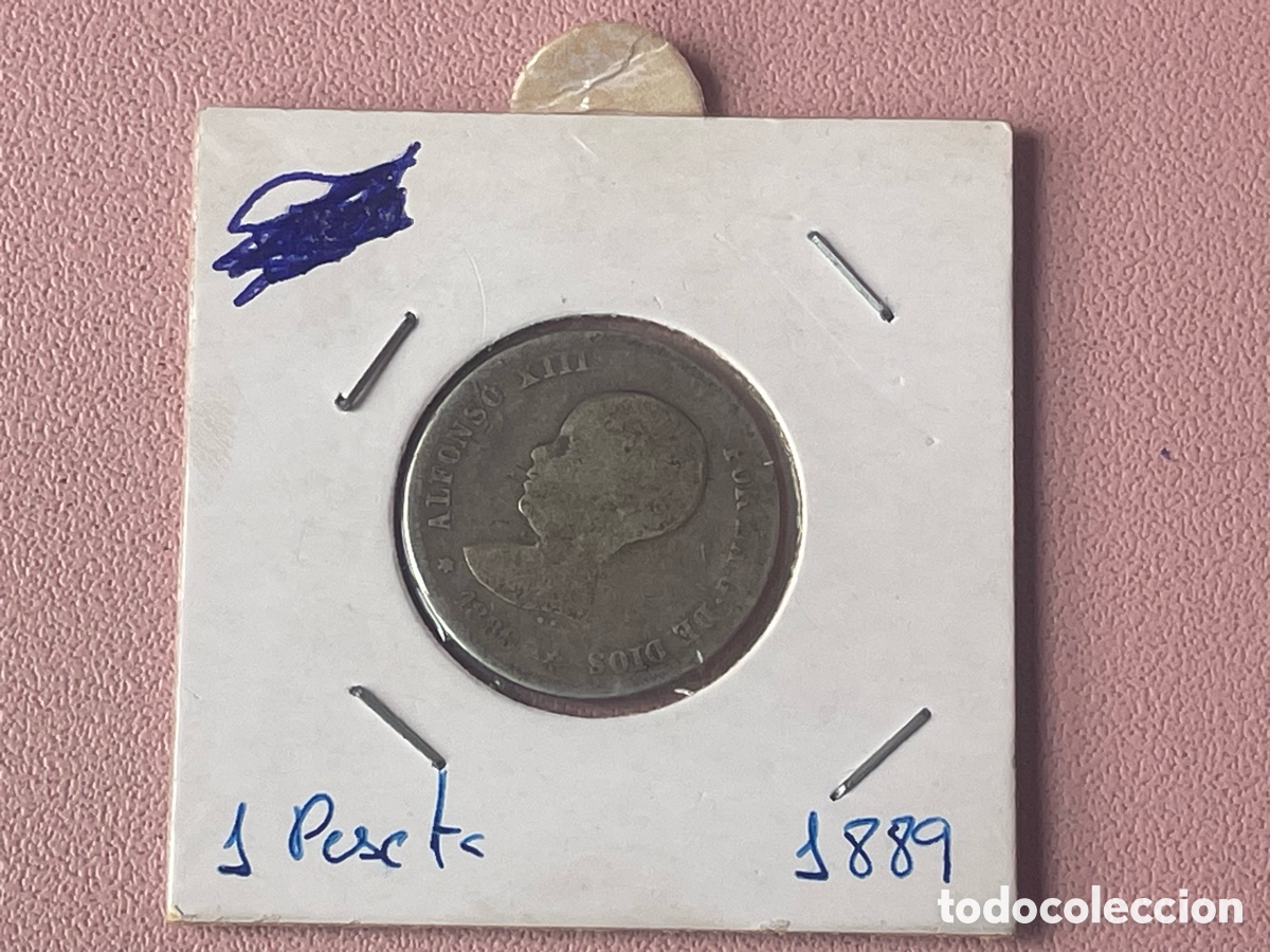 Monedas de Espa&ntilde;a: 1 Peseta Alfonso XIII 1889 plata busto infantil - BC/BC+