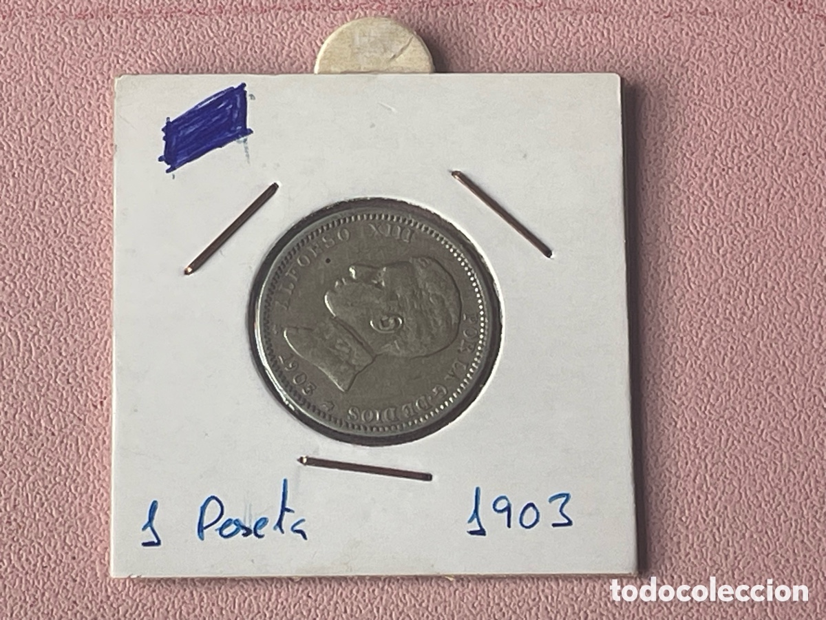 Monedas de Espa&ntilde;a: 1 Peseta Alfonso XIII 1903 plata ensayadores SMV - BC/BC+