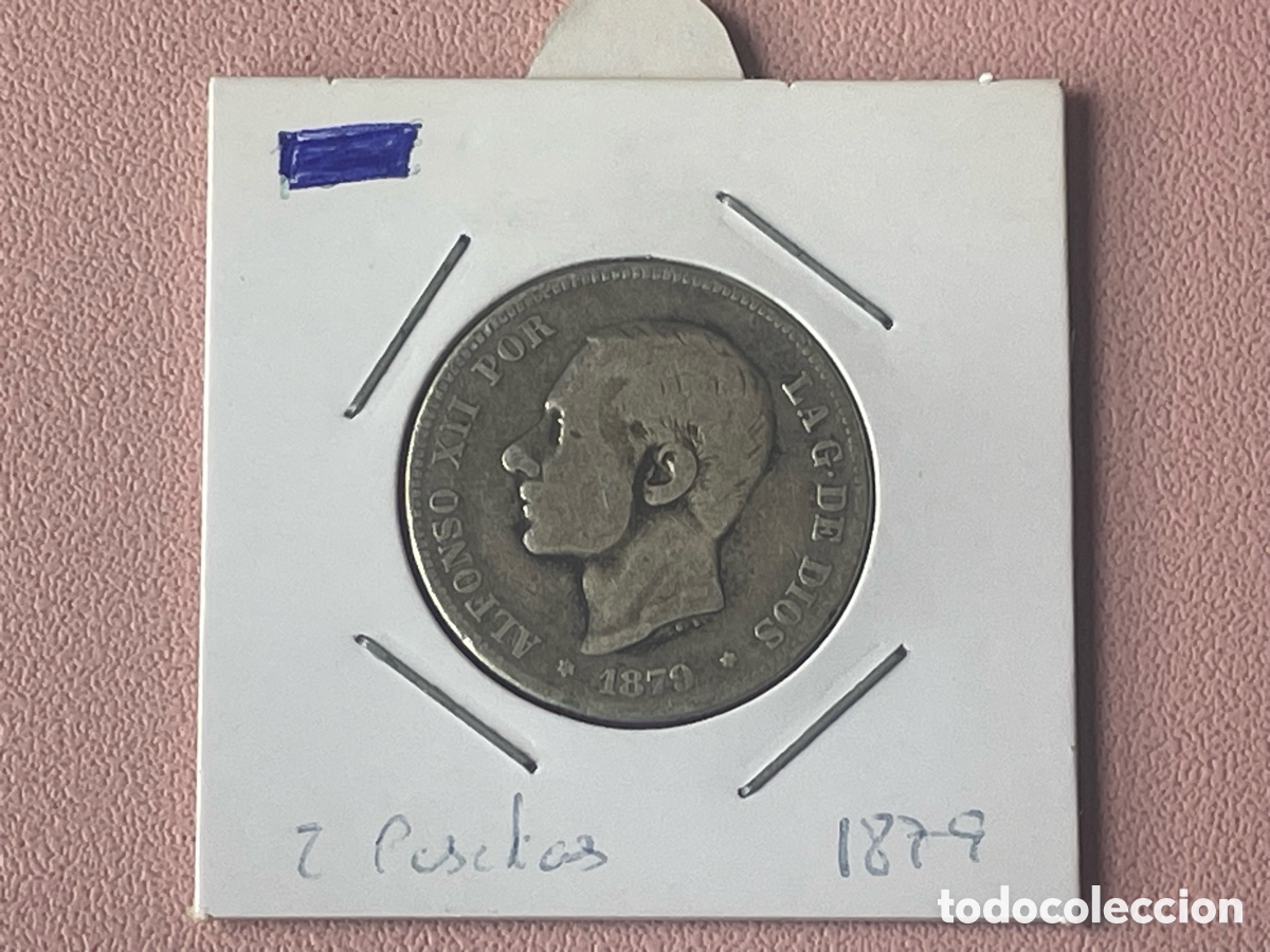 Monedas de Espa&ntilde;a: 2 Pesetas Alfonso XII 1879 plata - MBC-