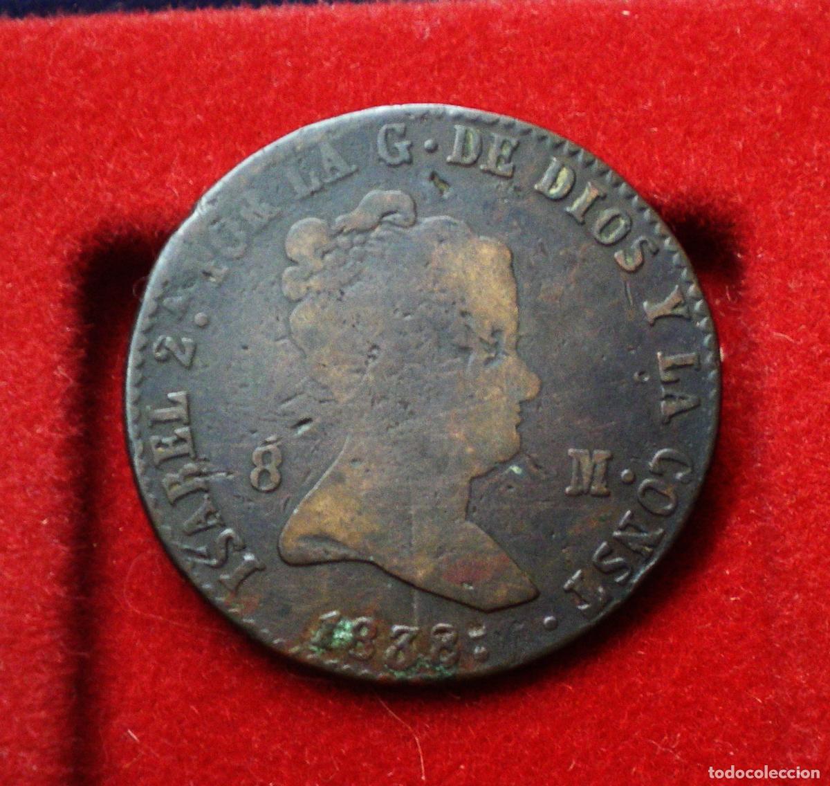 Monedas de Espa&ntilde;a: ISABEL II - 8 MARAVEDIS 1838 SEGOVIA