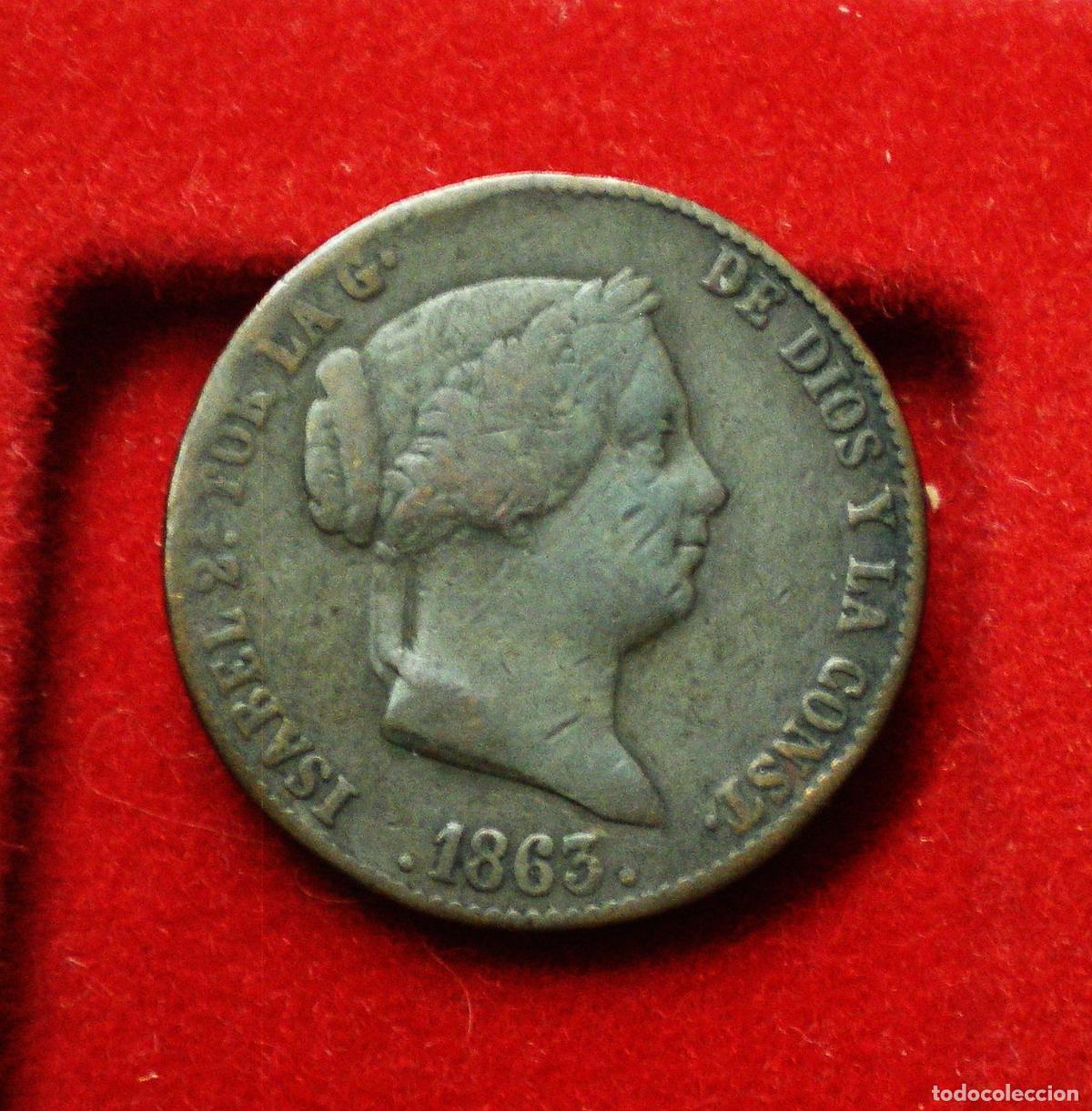 Monedas de Espa&ntilde;a: ISABEL II - 25 CENTIMOS DE ESCUDO 1863
