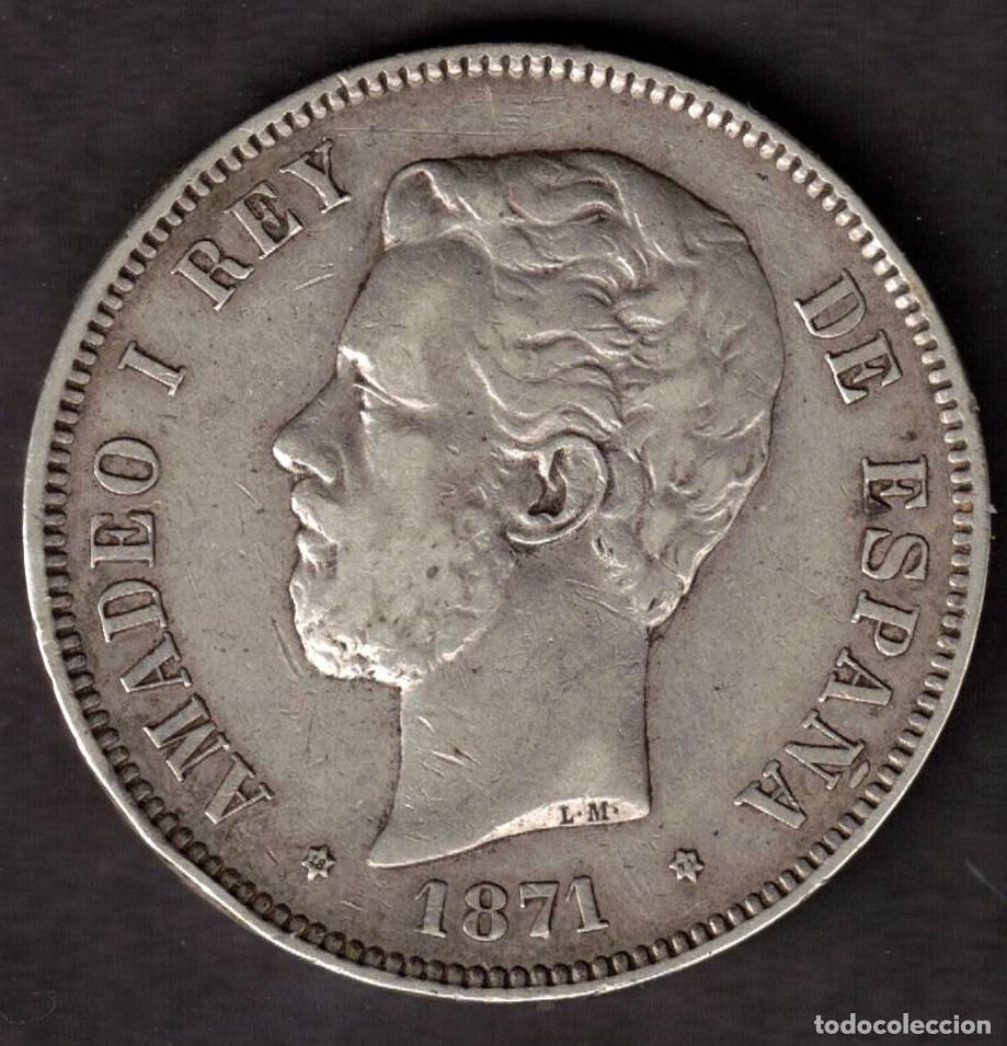 Monedas de Espa&ntilde;a: ESPA&Ntilde;A MONEDA 5 PESETAS AMADEO I 1871 * 18 * 71 SDM