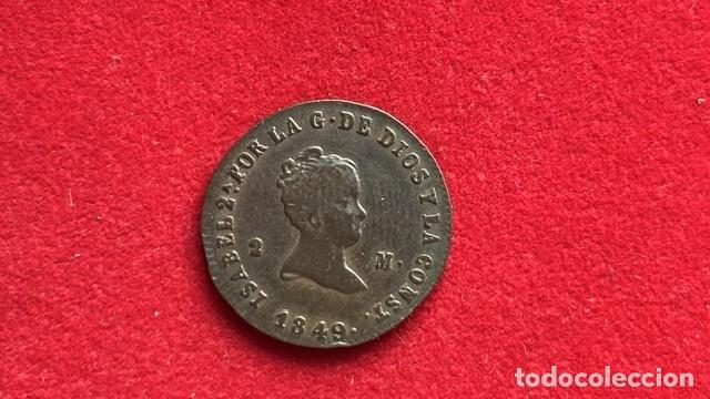 Monedas de Espa&ntilde;a: Isabel II, 2 Maravedis, 1849 Jubia, AC 47 MBC/MBC+