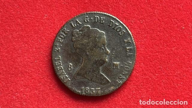 Monedas de Espa&ntilde;a: Isabel II, 8 maravedis 1837 Segovia, AC 123 MBC-