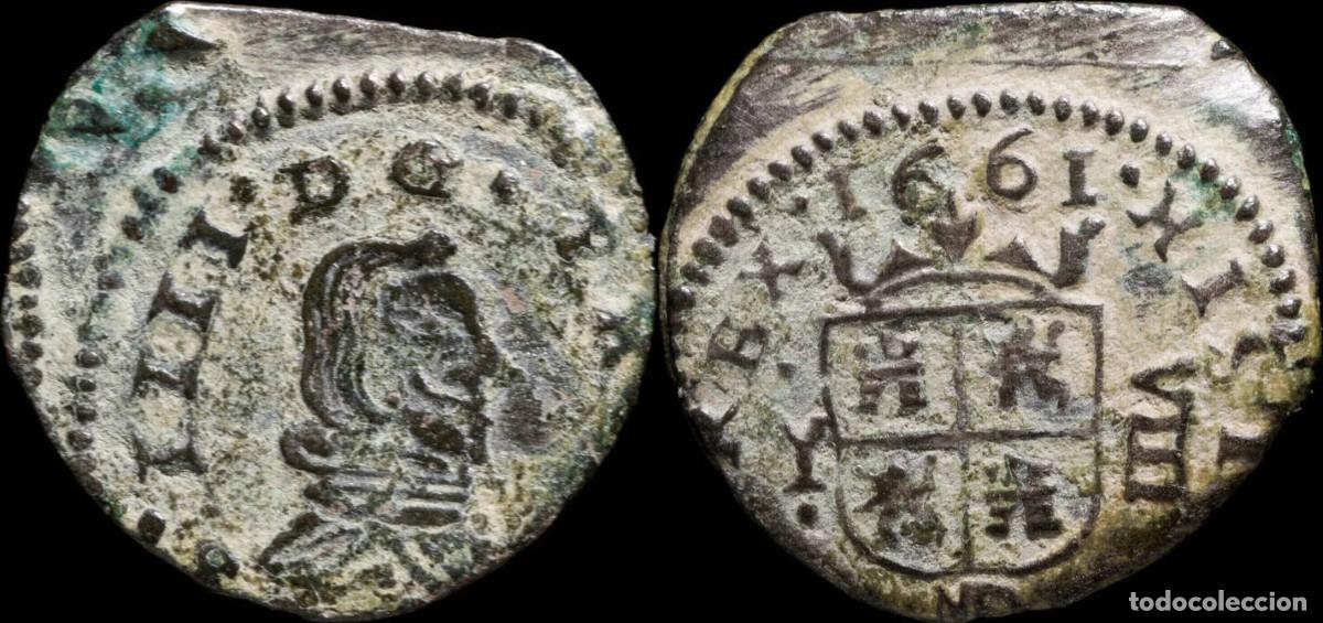 Monedas de Espa&ntilde;a: 1661, 8 Maravedis Philip IV, Madrid Mint - 21 mm / 2.05 gr.