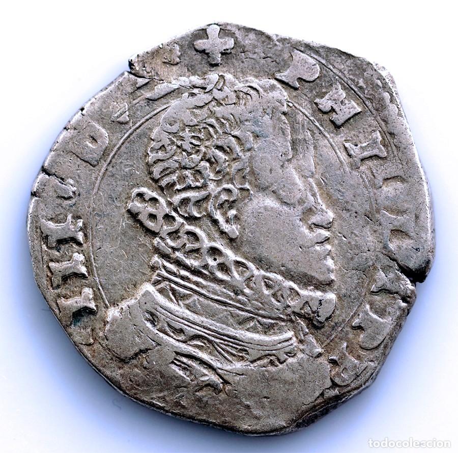 Monedas de Espa&ntilde;a: SC. Spain-Felipe III. 4 Tari. 1617 Messina. Plata 10,4 g. ESCASA