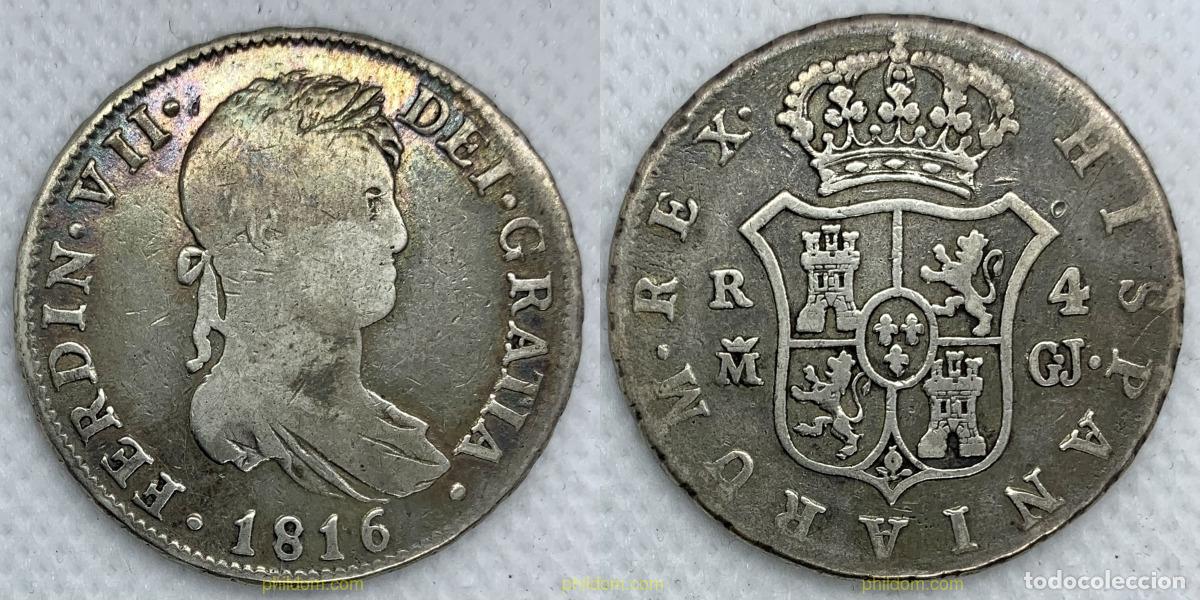 Monedas de Espa&ntilde;a: 2422 ESPA&Ntilde;A 1816 4 REALES 1816 FERNANDO VII MADRID GJ