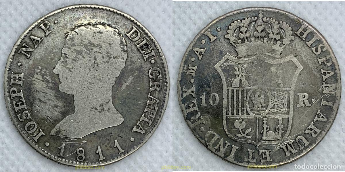 Monedas de Espa&ntilde;a: 2423 ESPA&Ntilde;A 1811 JOSE NAPOLEON 10 REALES 1811 JOSEPH NAP