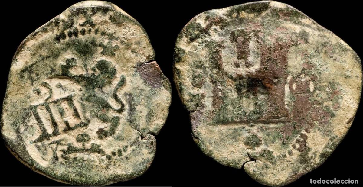 Monete da Spagna: 4 Maravedis Philips III (Resello), Granada Mint - 24 mm / 3.24 gr