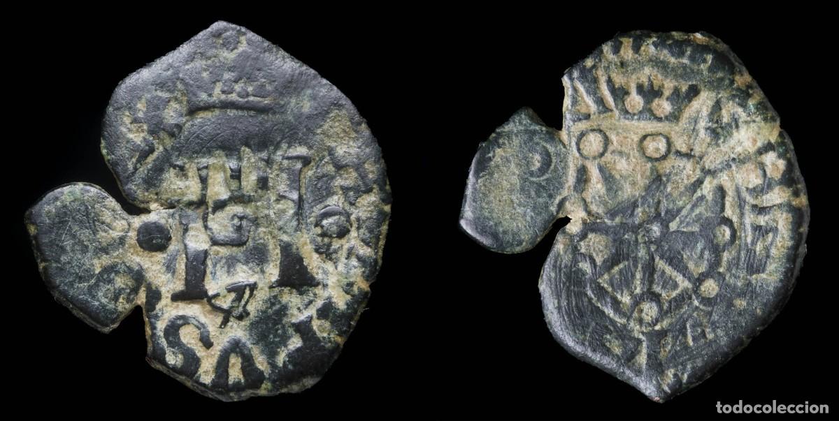 Coins of Spain: Philips IV, 4 Maravedis Granada on 4 Cornados navarra (Resello)- 22 mm / 2,58 gr.