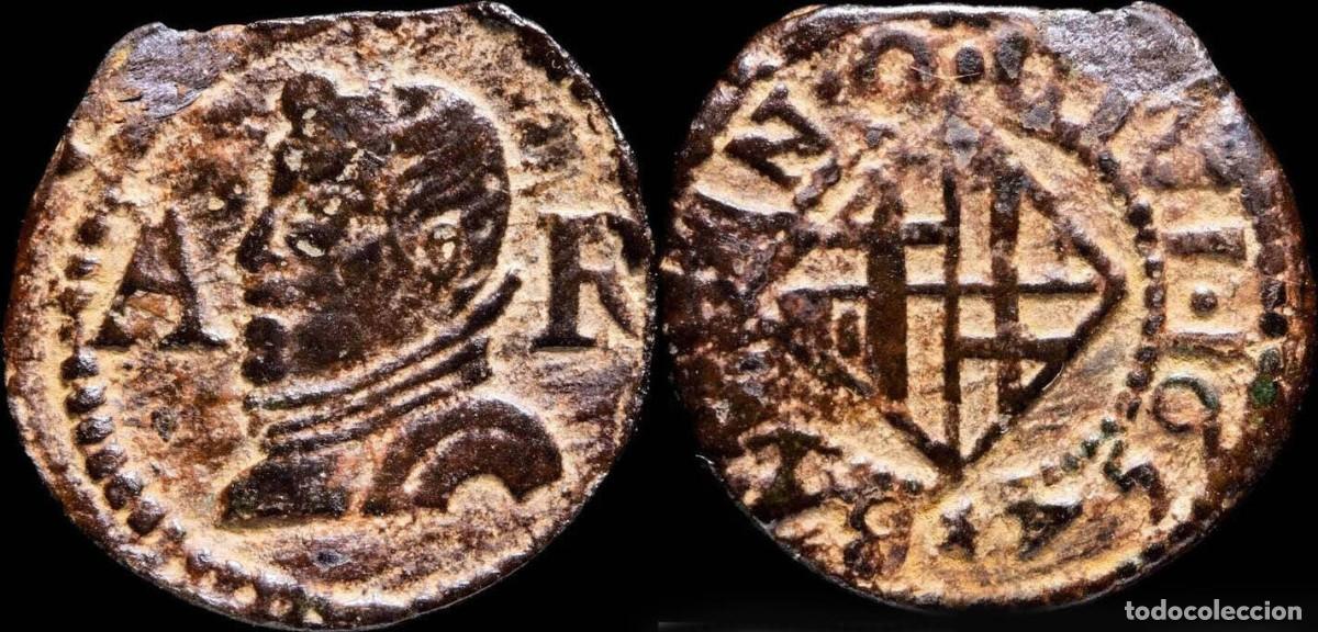 Monedas de Espa&ntilde;a: 1654, Ardite Philips IV, Barcelona Mint - 17 mm / 1.40 gr