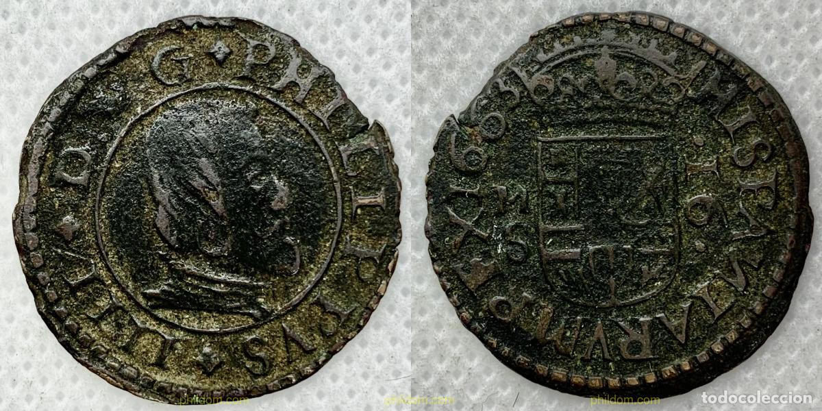 Moedas de Espanha: 2728 ESPA&Ntilde;A 1663 FELIPE IV 1663 MADRID 16 MARAVEDIS PHILIPPUS IIII