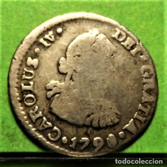 Monedas de Espa&ntilde;a: CARLOS IV, 1/2 Real, 1790, POTOSI -PR, Ag, Muy escasa