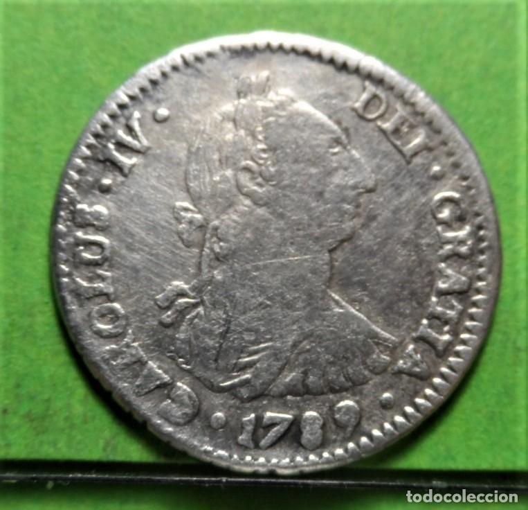 Monedas de Espa&ntilde;a: CARLOS IV, 1 Real, 1789, POTOSI -PR, Ag, Escasa