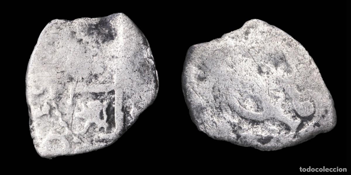 Monedas de Espa&ntilde;a: 1/2 Silver Real Macuquina Charles II, Lima Mint - 15 mm / 0,61 gr.