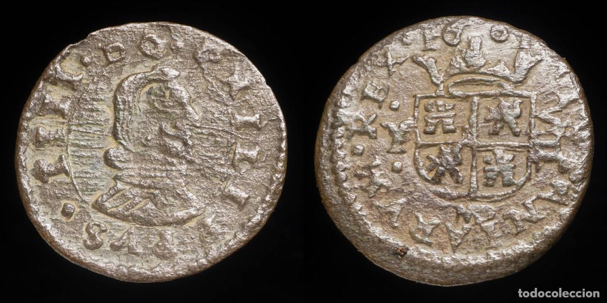 Monedas de Espa&ntilde;a: 1661, 8 Maravedis Philips IV, Madrid Mint - 20 mm / 1,59 gr.
