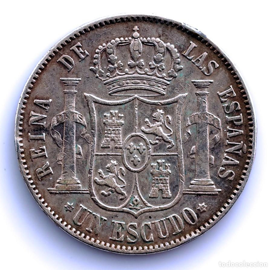 Monedas de Espa&ntilde;a: SC. Spain-Isabel II. 1 Escudo 1868*18-68. Madrid. Plata 12,9 g.