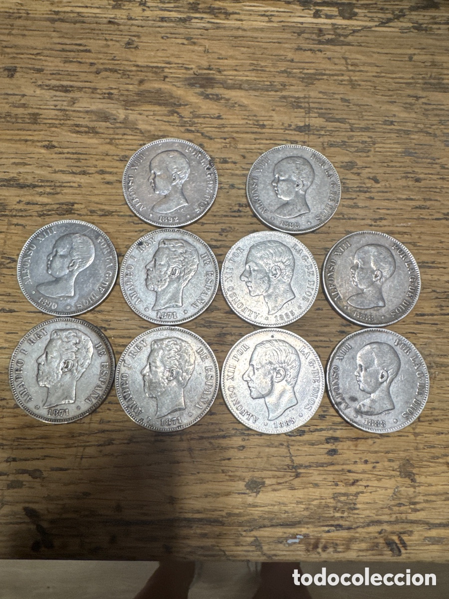 Monedas de Espa&ntilde;a: 10 duros de plata diferentes