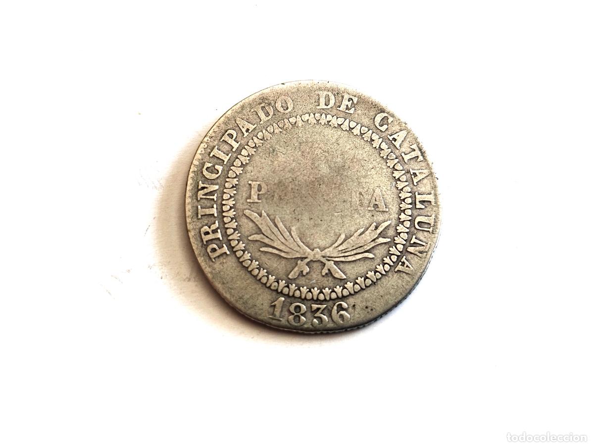 Monedas de Espa&ntilde;a: 1 peseta 1836 _ Isabel 2&ordf; _ Barcelona PS