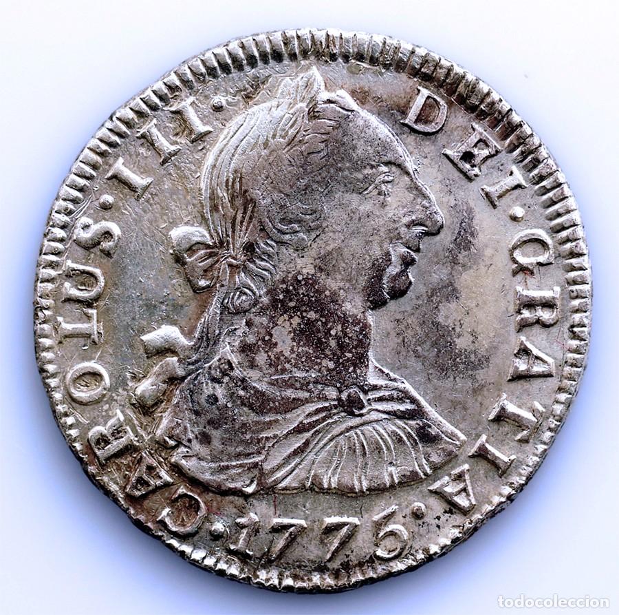 Coins of Spain: SC. Spain-Carlos III. 2 reales 1775 JR. Potos&iacute;. EBC-/XF- Plata 6,7 g. Brillo or