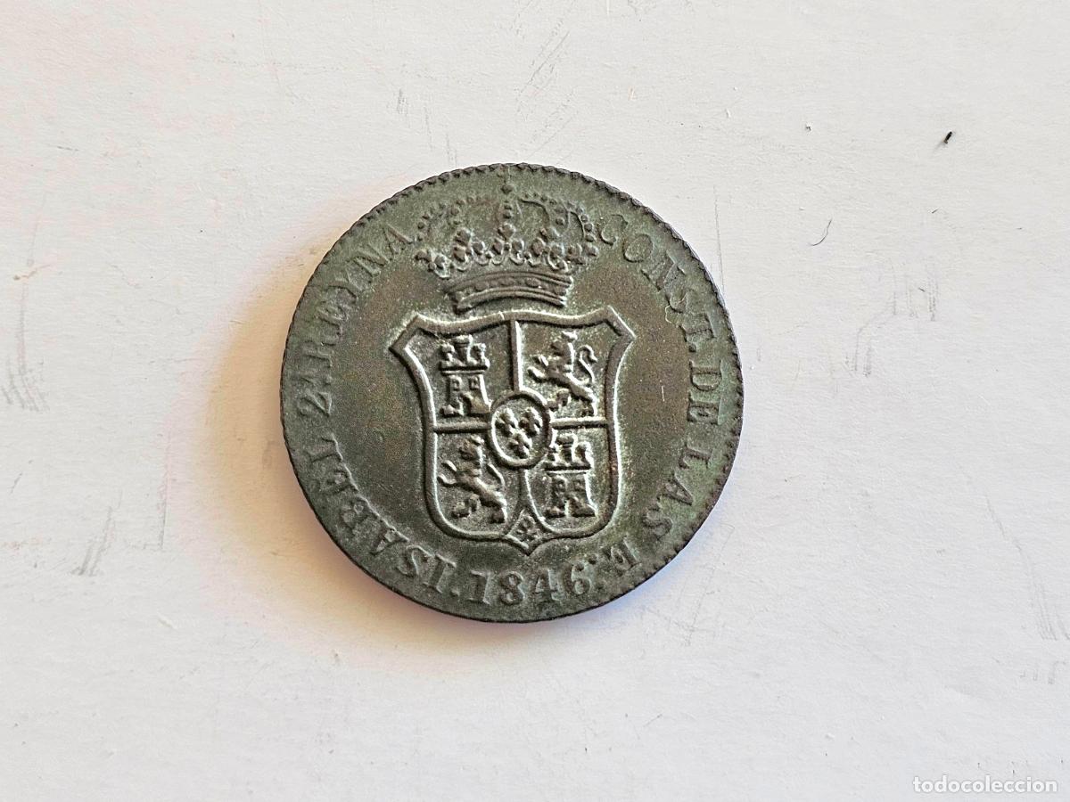 Monedas de Espa&ntilde;a: 3 cuar 1846 _ Barcelona _ Isabel 2&ordf;