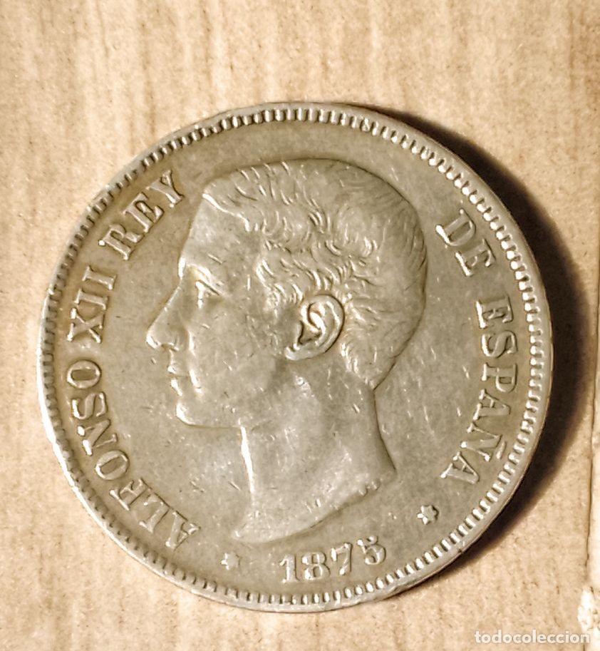 Monnaies d'Espagne: MONEDA DE CINCO PTAS PLATA. 1875