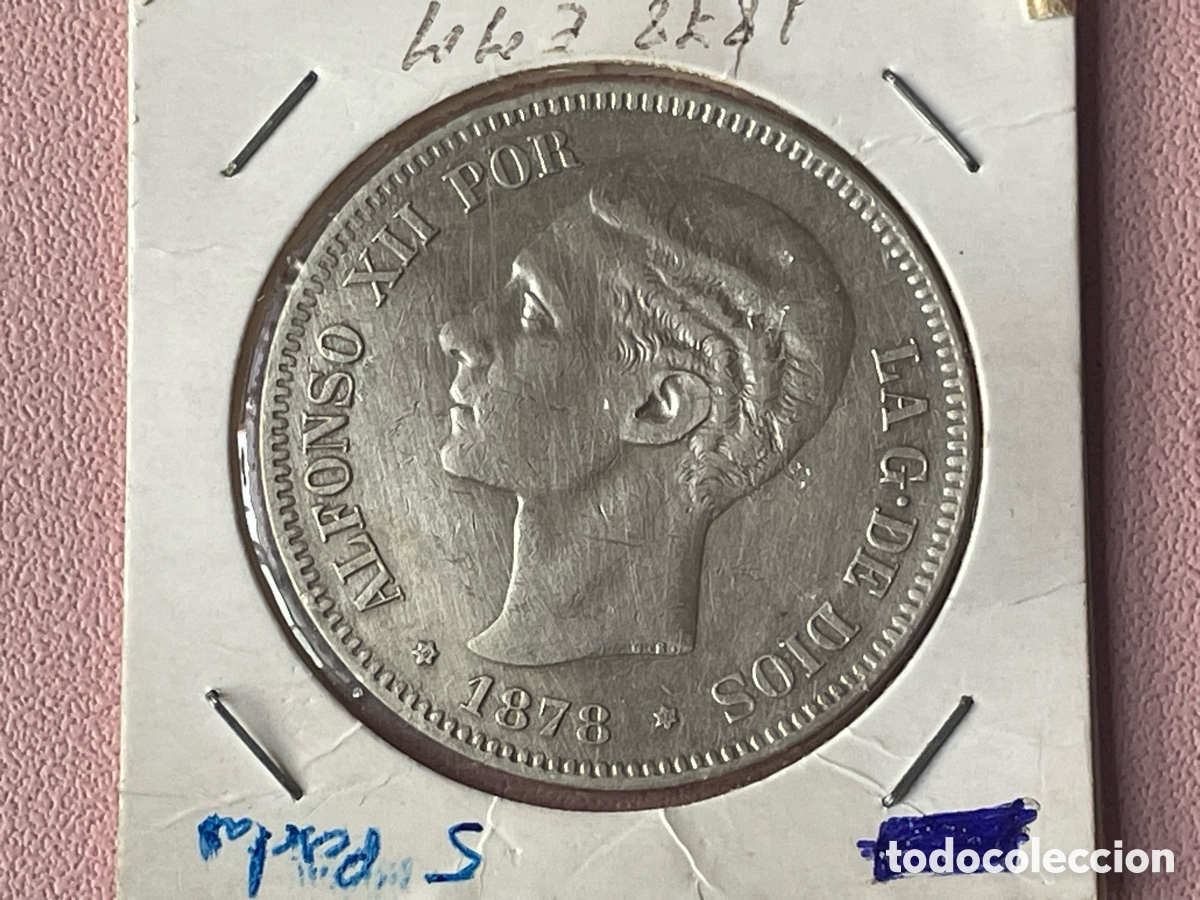 Monedas de Espa&ntilde;a: 5 Pesetas Alfonso XII 1878 *18-78 EMM plata - MBC/MBC+