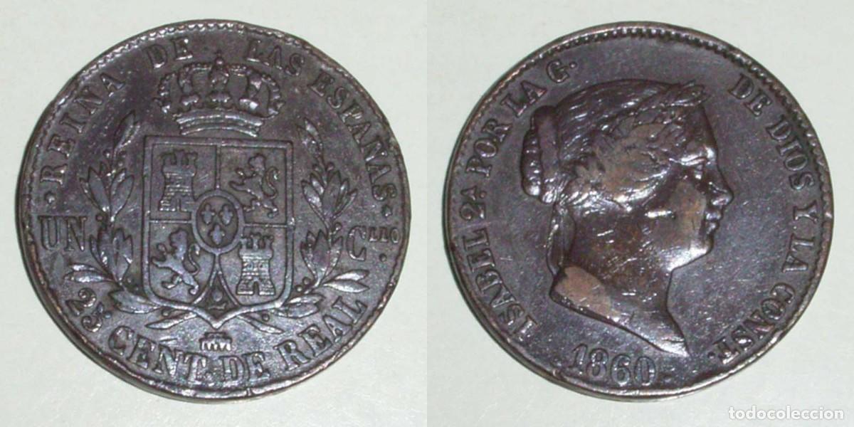 Monedas de Espa&ntilde;a: 25 Ctmos. de Real 1860 Segovia